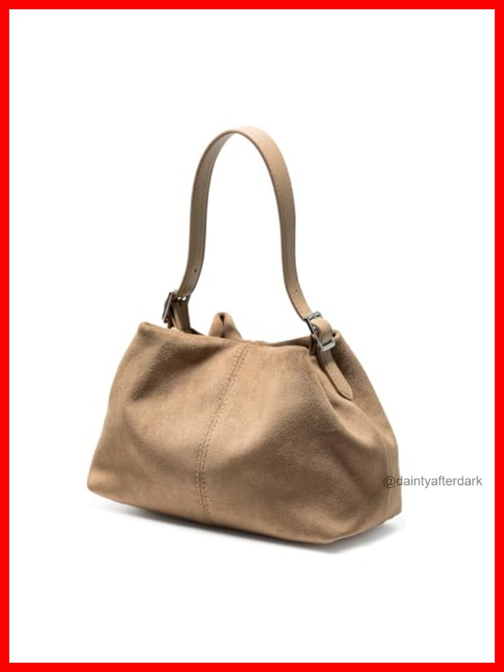 Faux Suede Bucket Bag Small Tote Shoulder Satchel Magnet